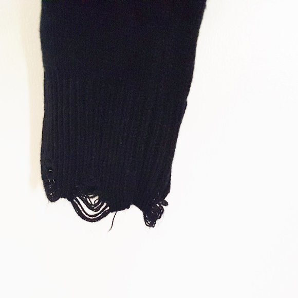 HERA Womens Crop Sweater 2X L/S Black Cut Out - Picture 5 of 5